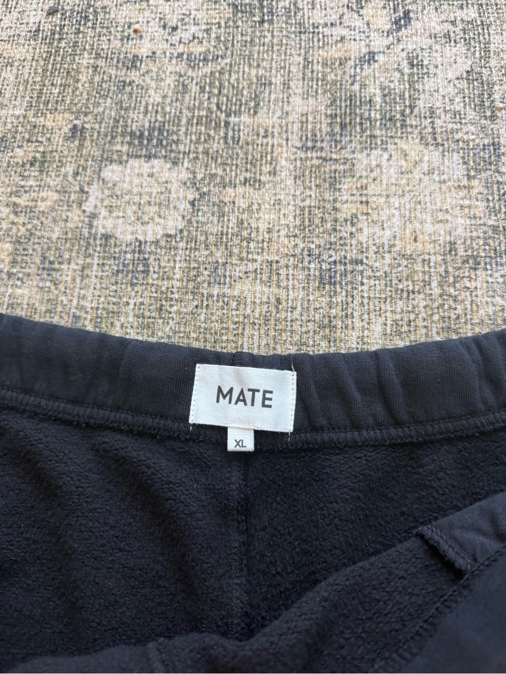 NWT MATE the Label 100% Organic Cotton Black Sweat Shorts Fleece Lounge XL - Picture 3 of 6